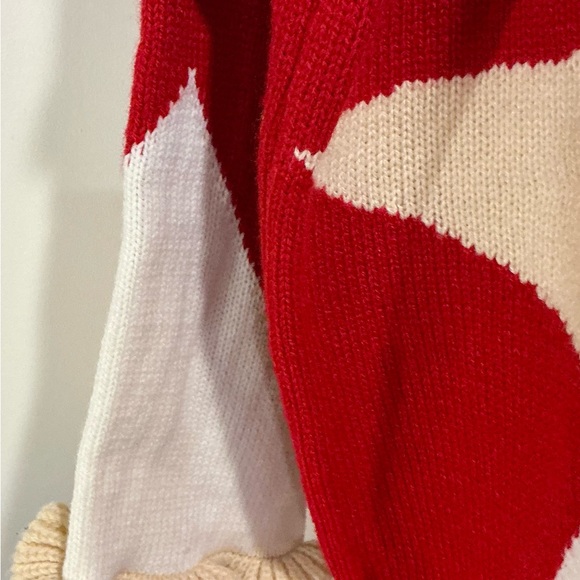 BiBi Red Sweater with Cream Star Design - Picture 3 of 6